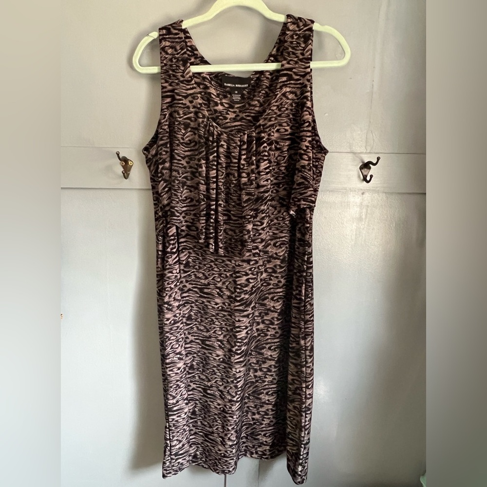 Brown Animal Print Sleeveless Dress, Size 1X